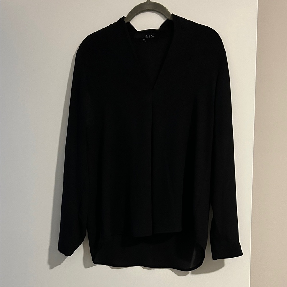 Black V-Neck Blouse